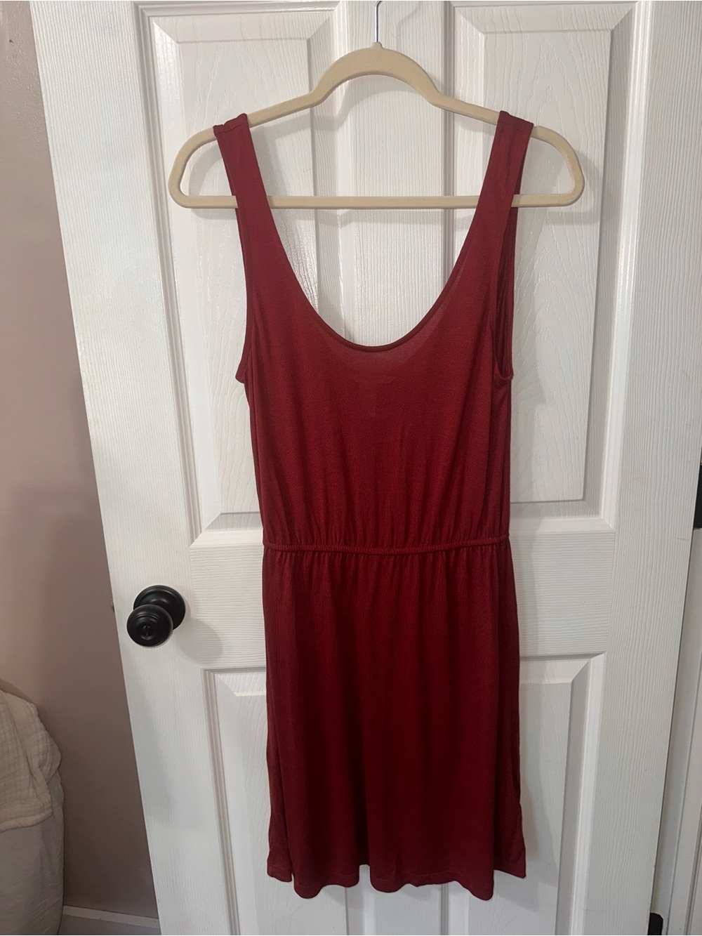 H&M Sleeveless Scoop Neck Dress - Burgundy Red